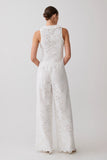 Tessa Broderie Straight Leg Pants White
