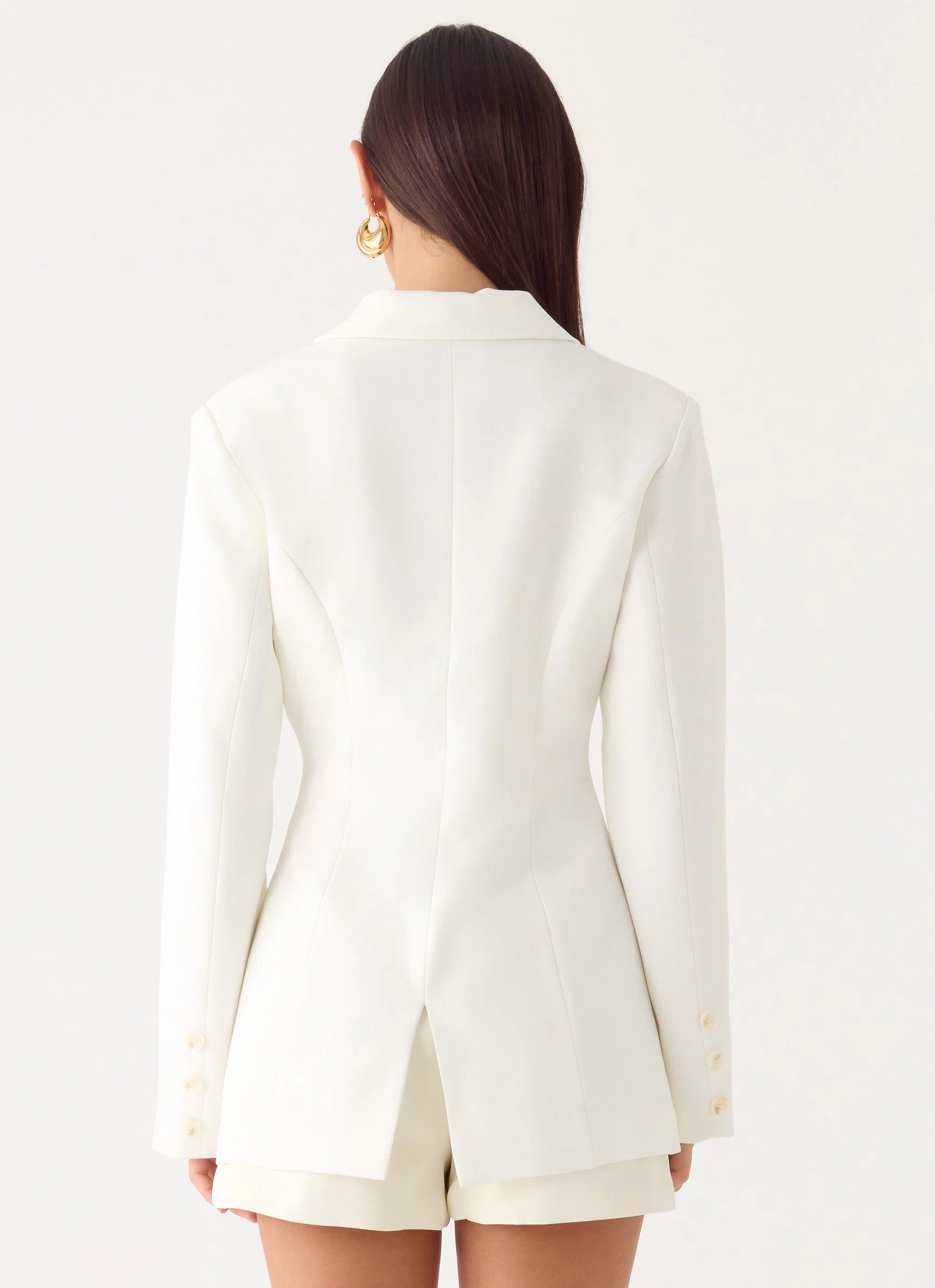 Culver Cinched Blazer White