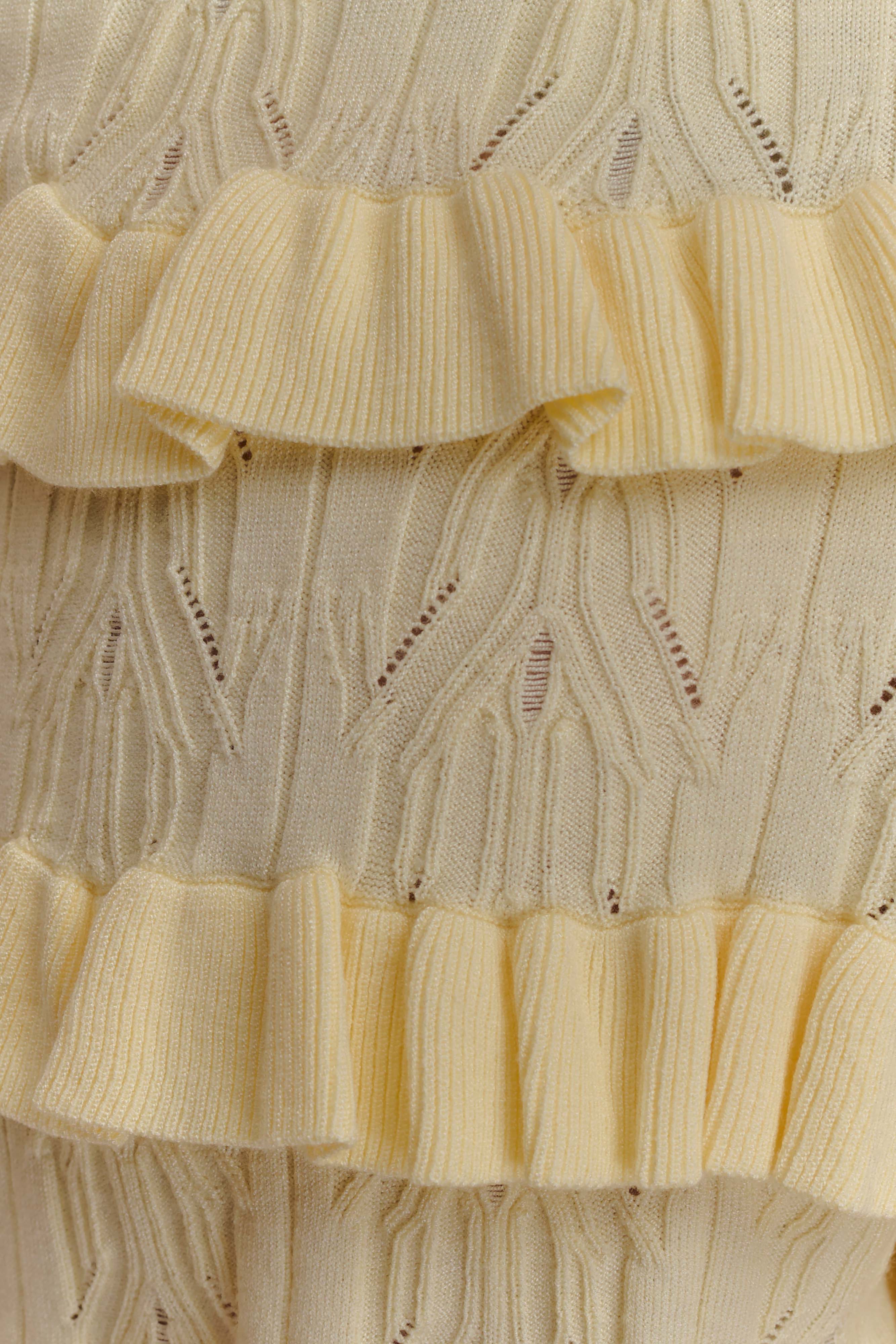 Amy Pointelle Knit Frill Bloomers Lemon