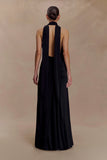 Juliet Slinky Maxi Dress With Scarf Black