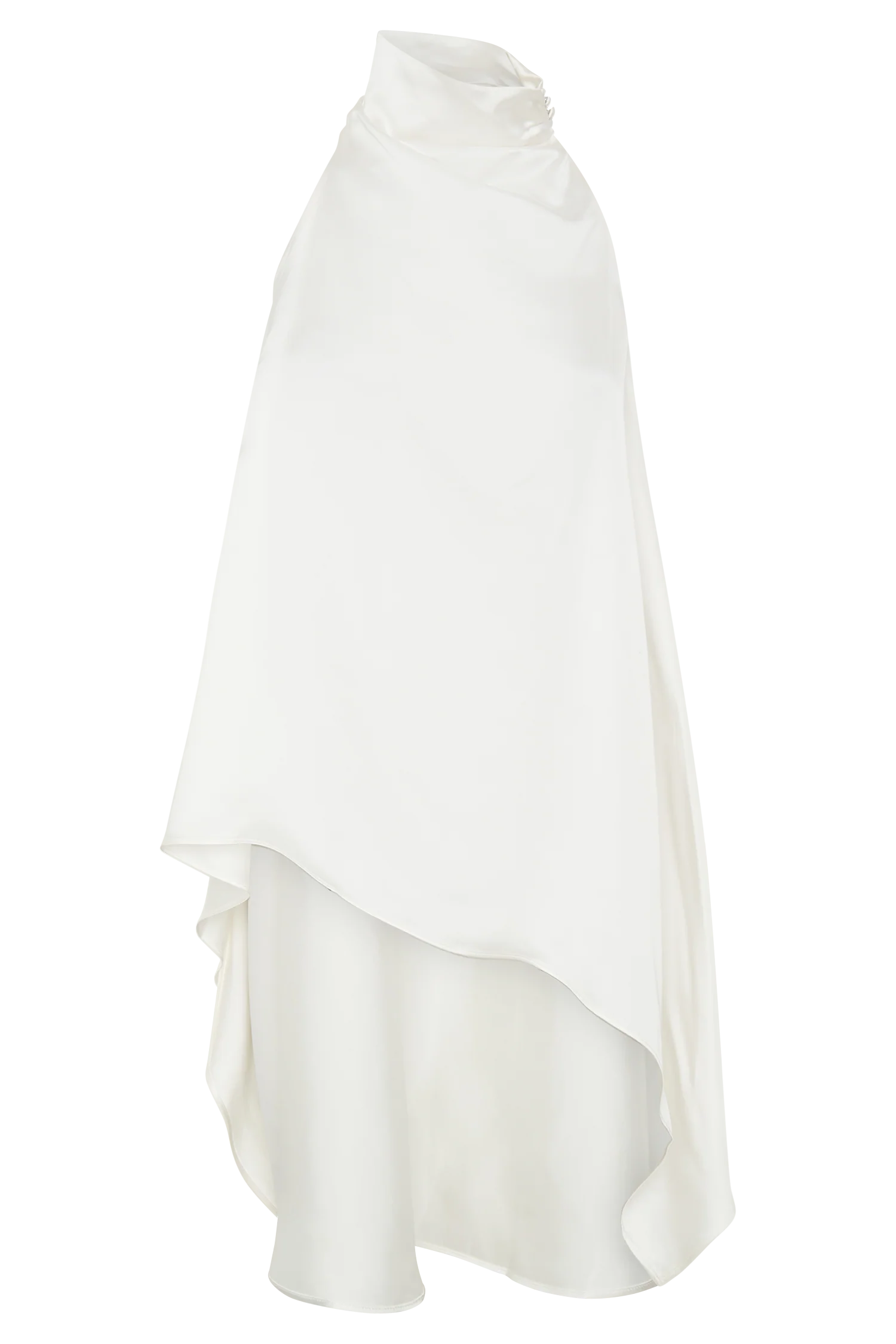 Sydney Asymmetrical Satin Halter Top Ivory