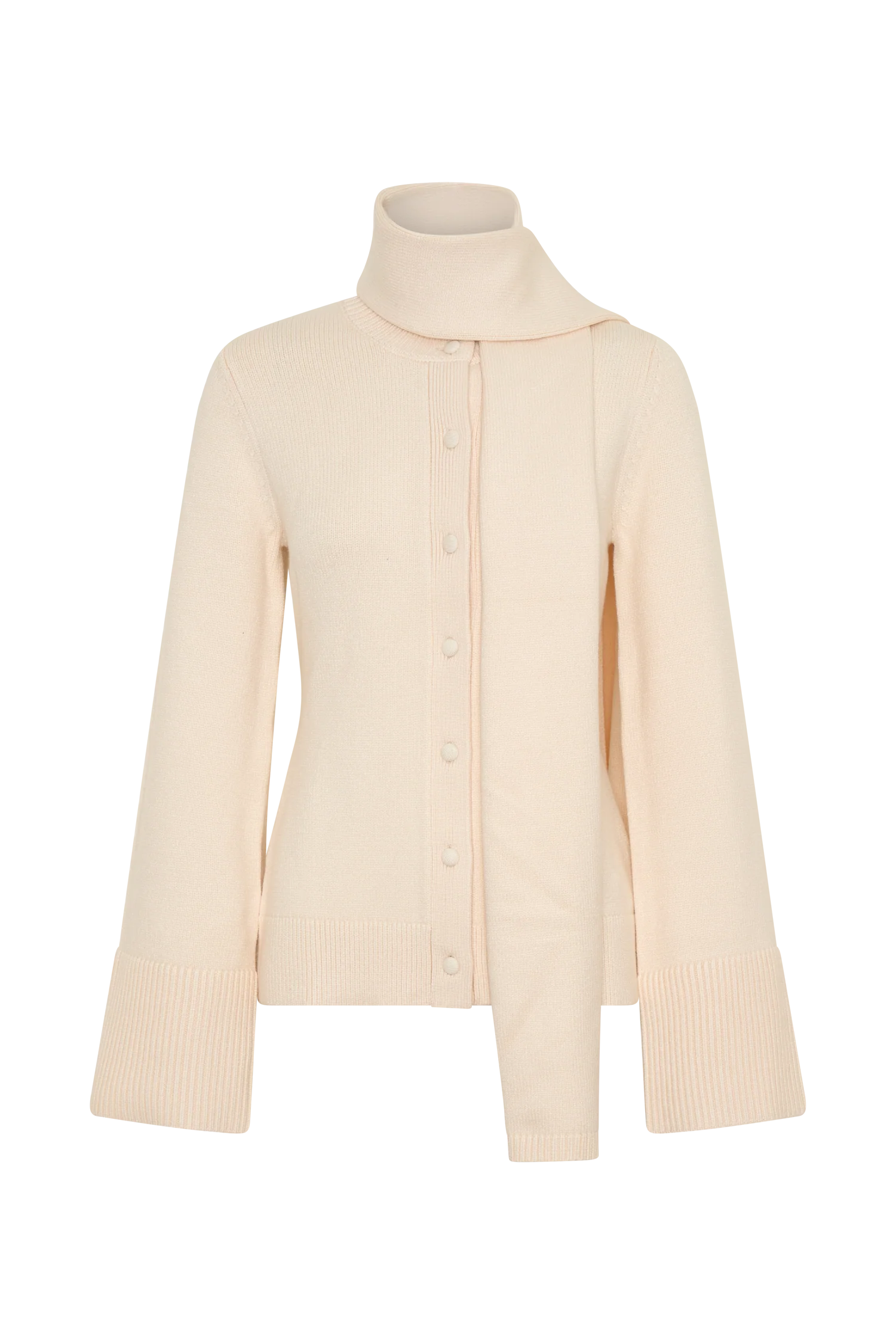 Lara Knit Cardigan With Scarf Ivory