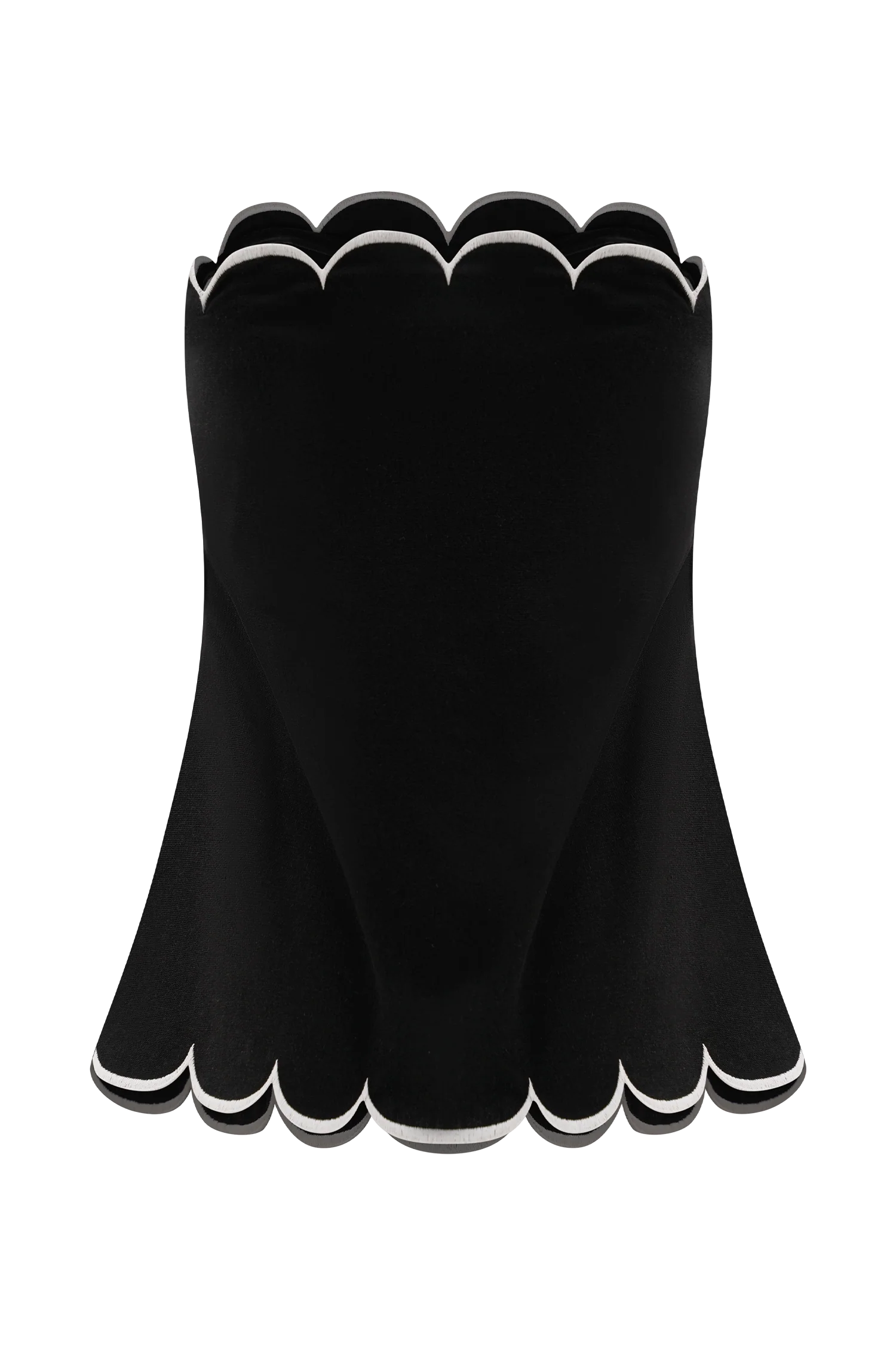 Judith Strapless Scallop Top Black