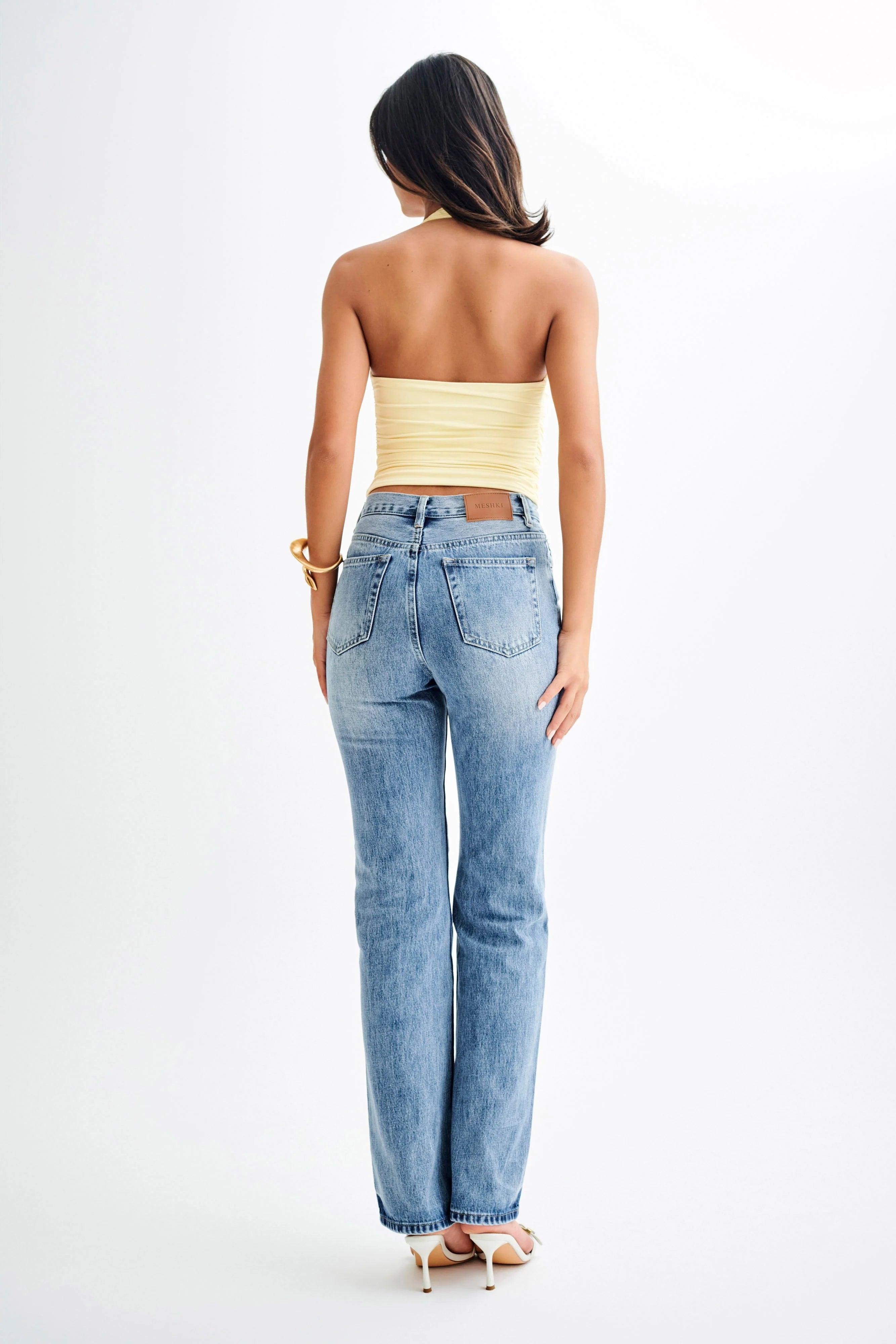 Marie Recycled Halter Top Lemon Sherbet