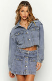 Helena Mid Wash Denim Cropped Jacket