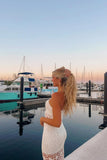 Indio White Crochet Maxi Skirt