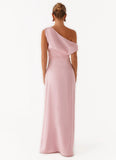 Heart Of Glass Satin Maxi Dress Pink