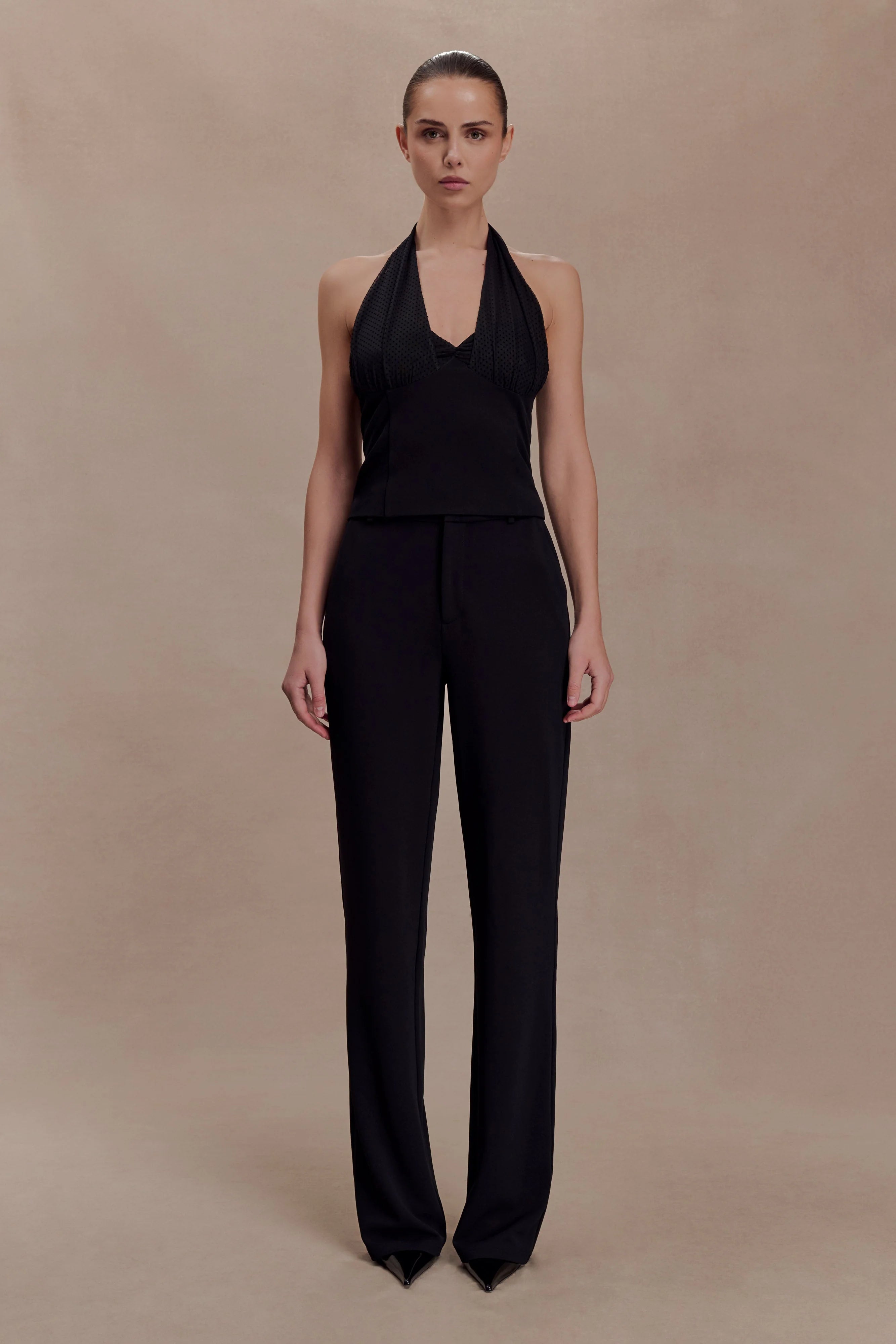 Cressida Crepe Halter Top Black
