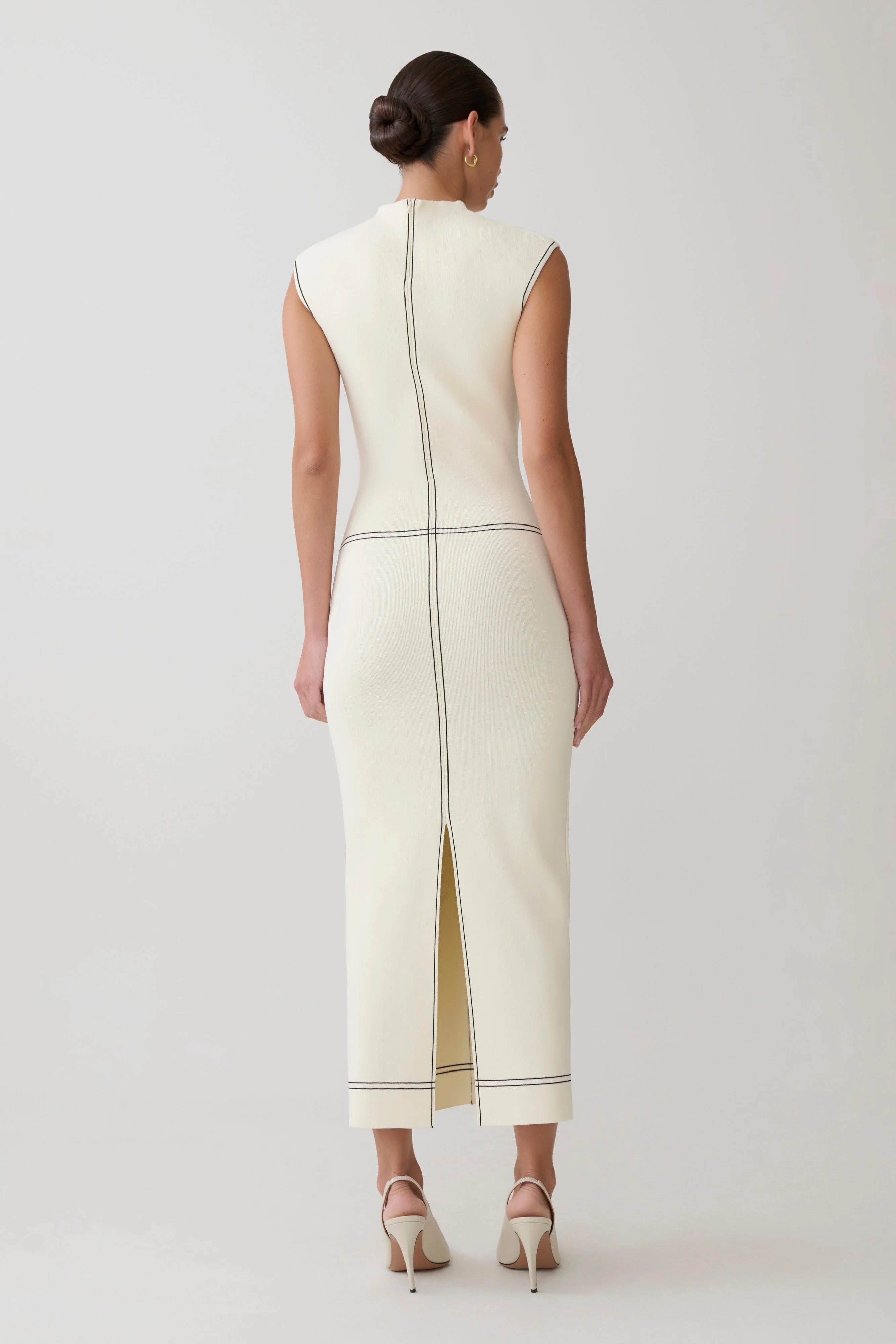 Malone Bandage Knit Midi Dress Ivory