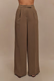Faith Suiting Wide Leg Pant Cacao Brown