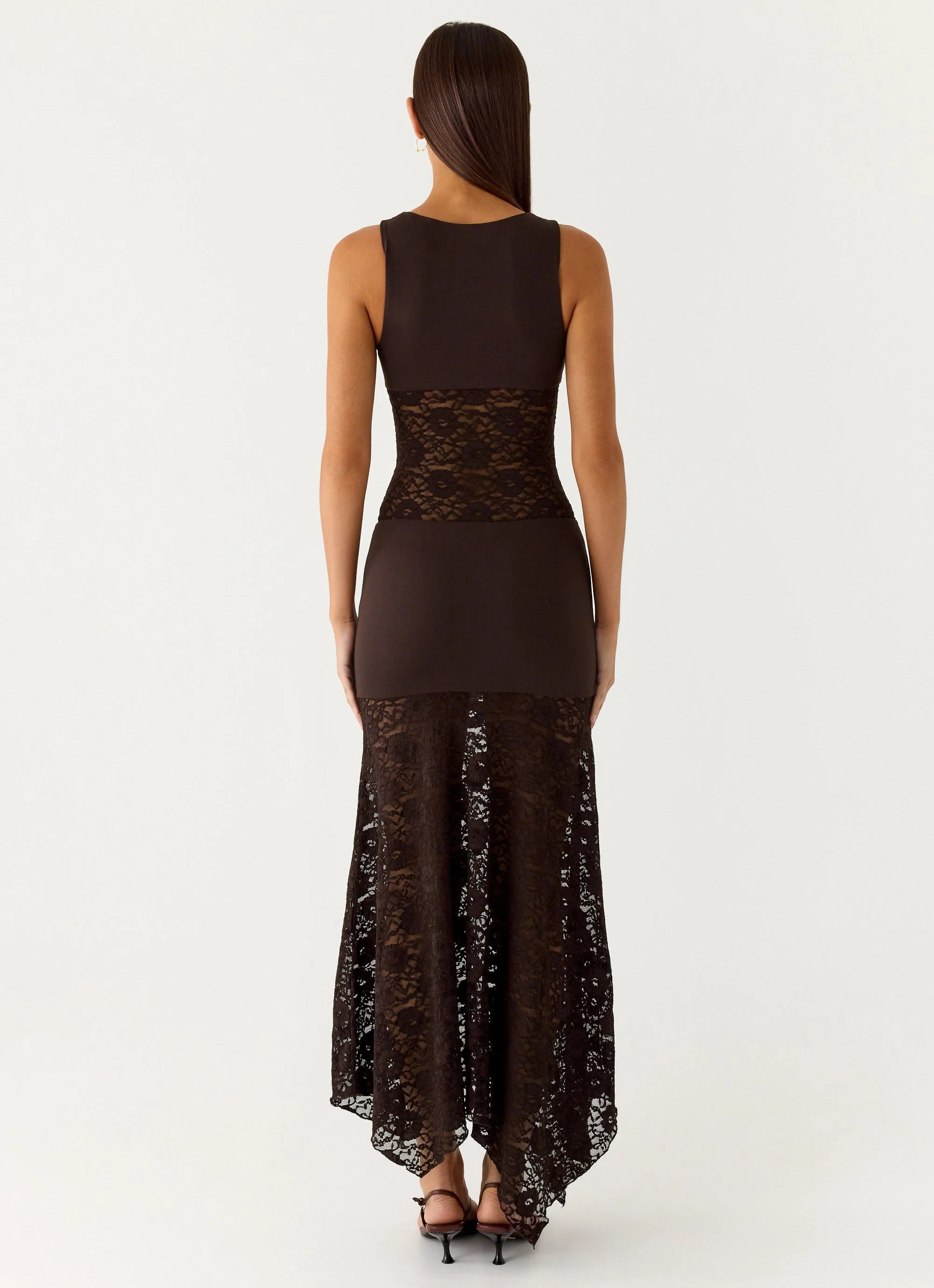 Koka Lace Maxi Dress Cool Chocolate