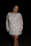 Nala Sequin Mini Dress White