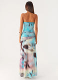 Isle Escape Mesh Maxi Dress Sea Splash