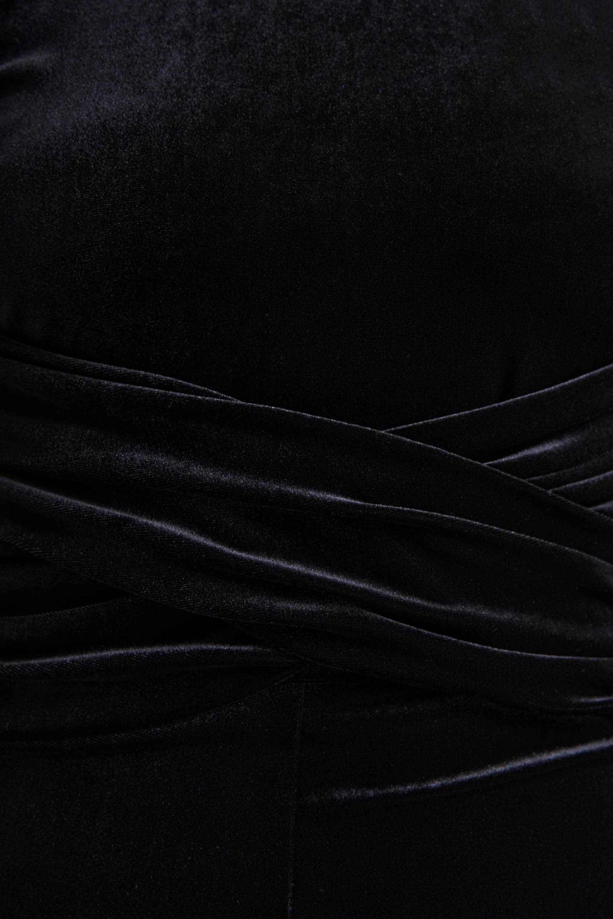 Madalina Black High Neck Jumpsuit With Scarf Detail