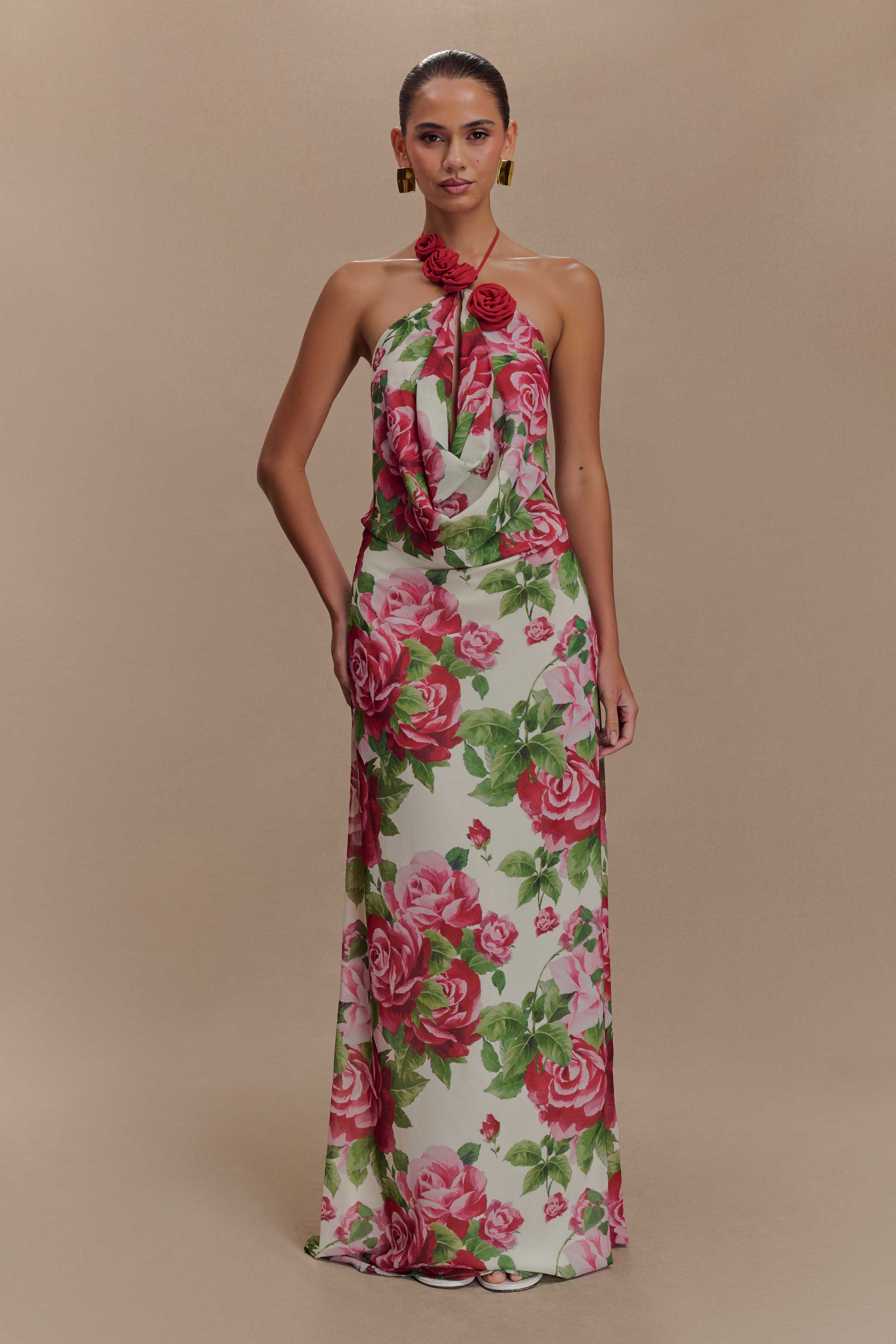 Rosalia Cowl Neck Maxi Dress Sonia Rose Print