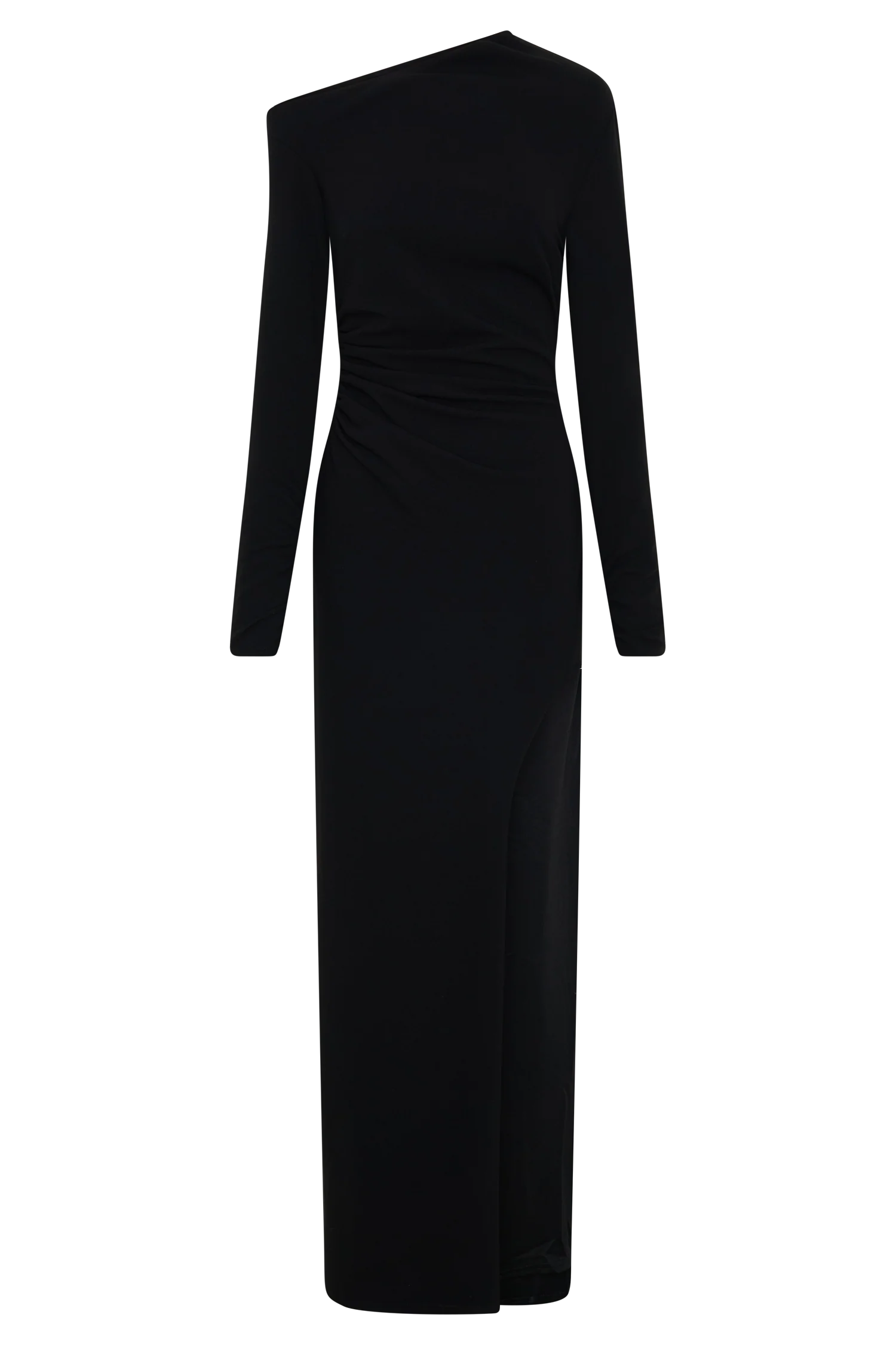 Thalyn Crepe Maxi Dress With Split Black