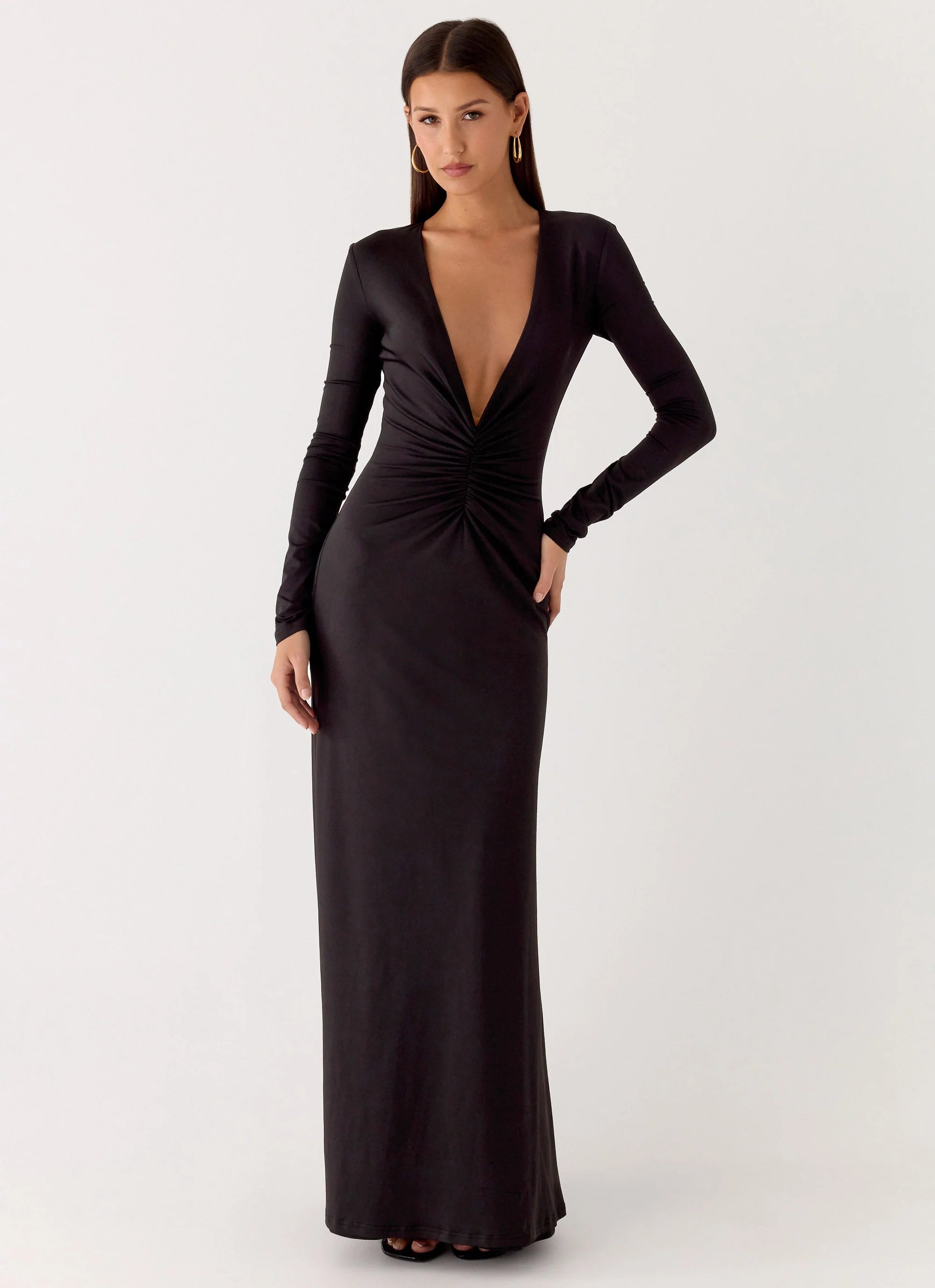 Palm Haze Maxi Dress Black