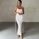 Women Sexy Backless Dress Bodycon Sleeveless Open Back Maxi Dress Formal Cocktail Wedding Guest