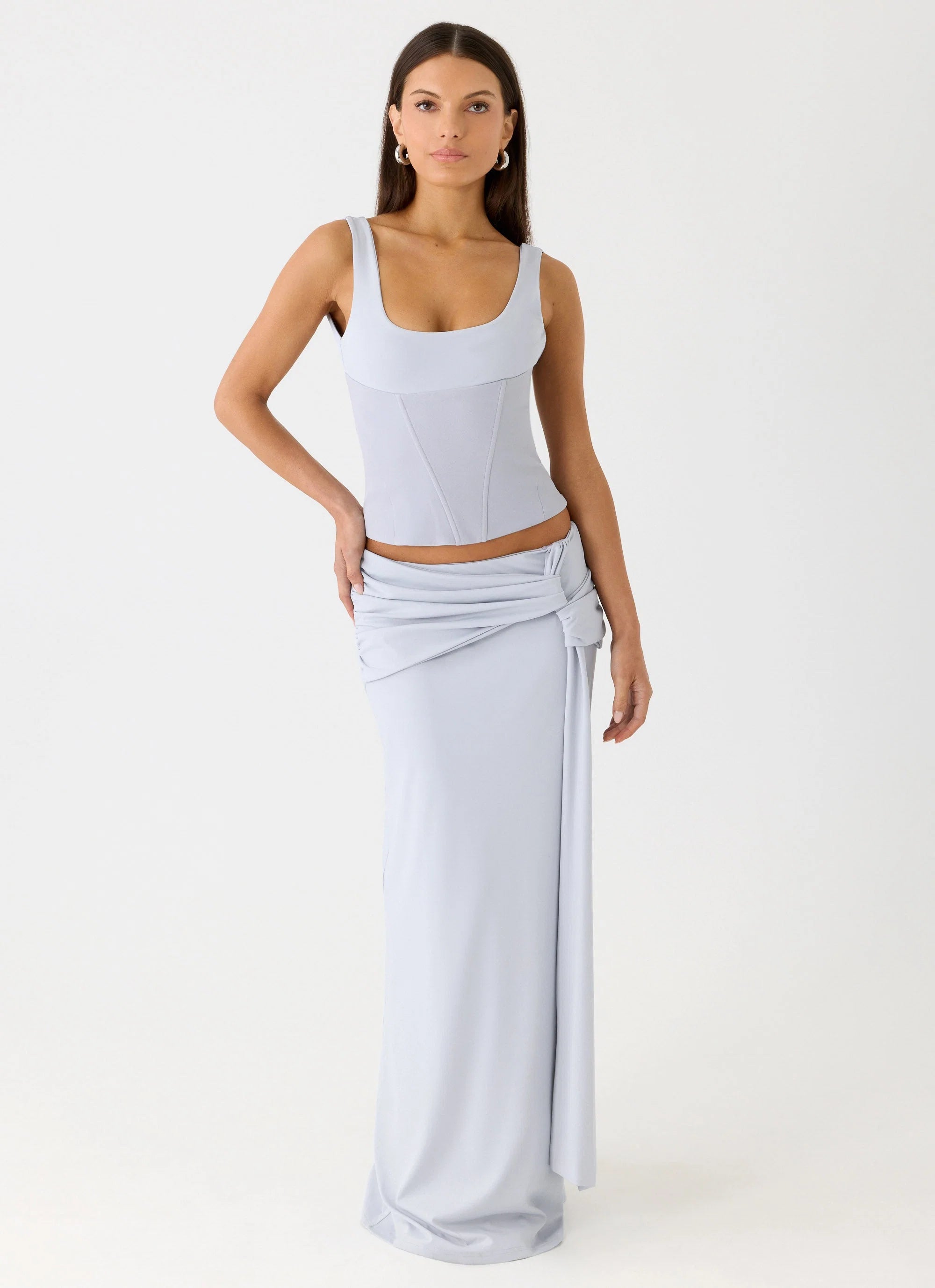 Romana Maxi Skirt - Misty Blue