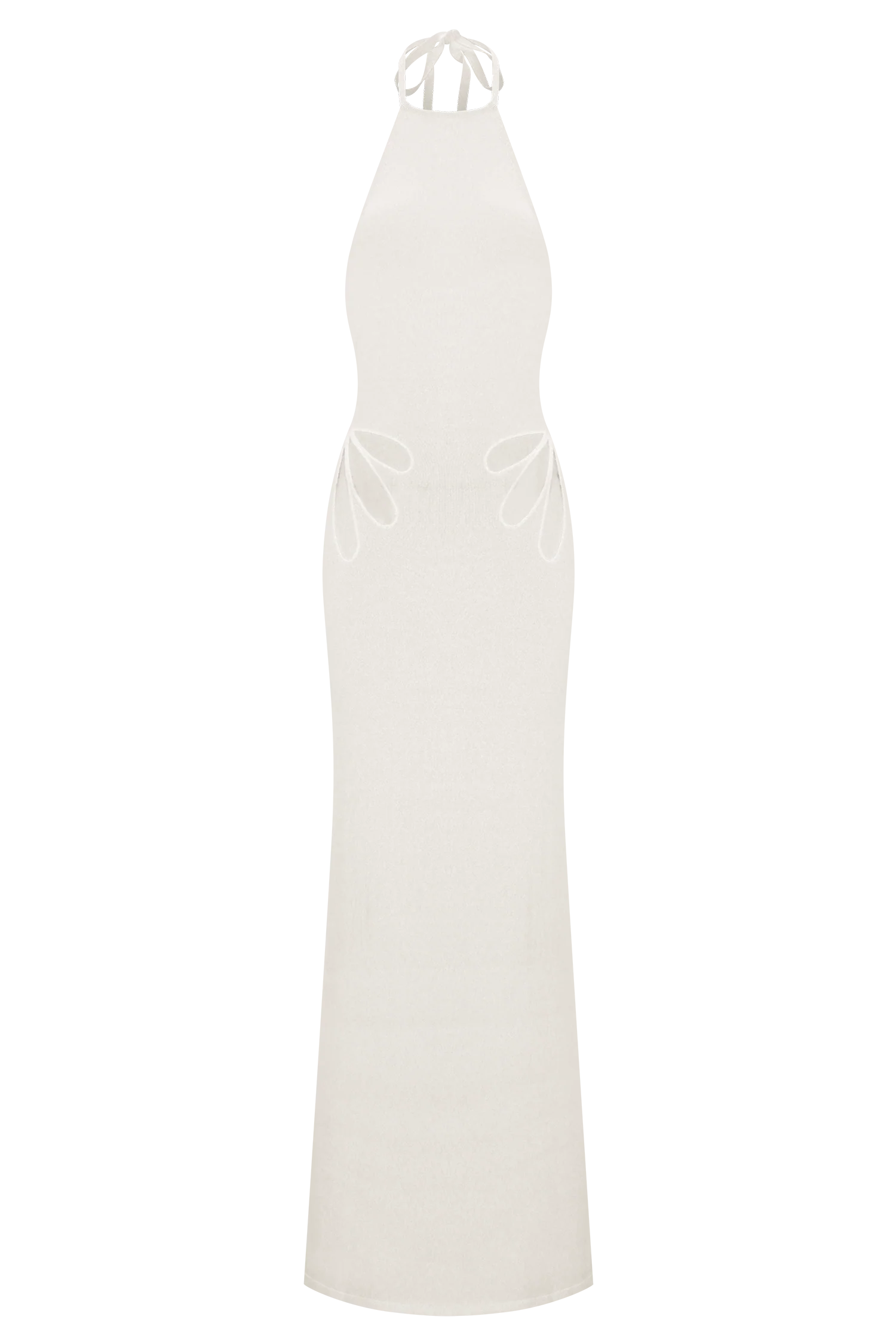 Brock Knit Halter Maxi Dress White
