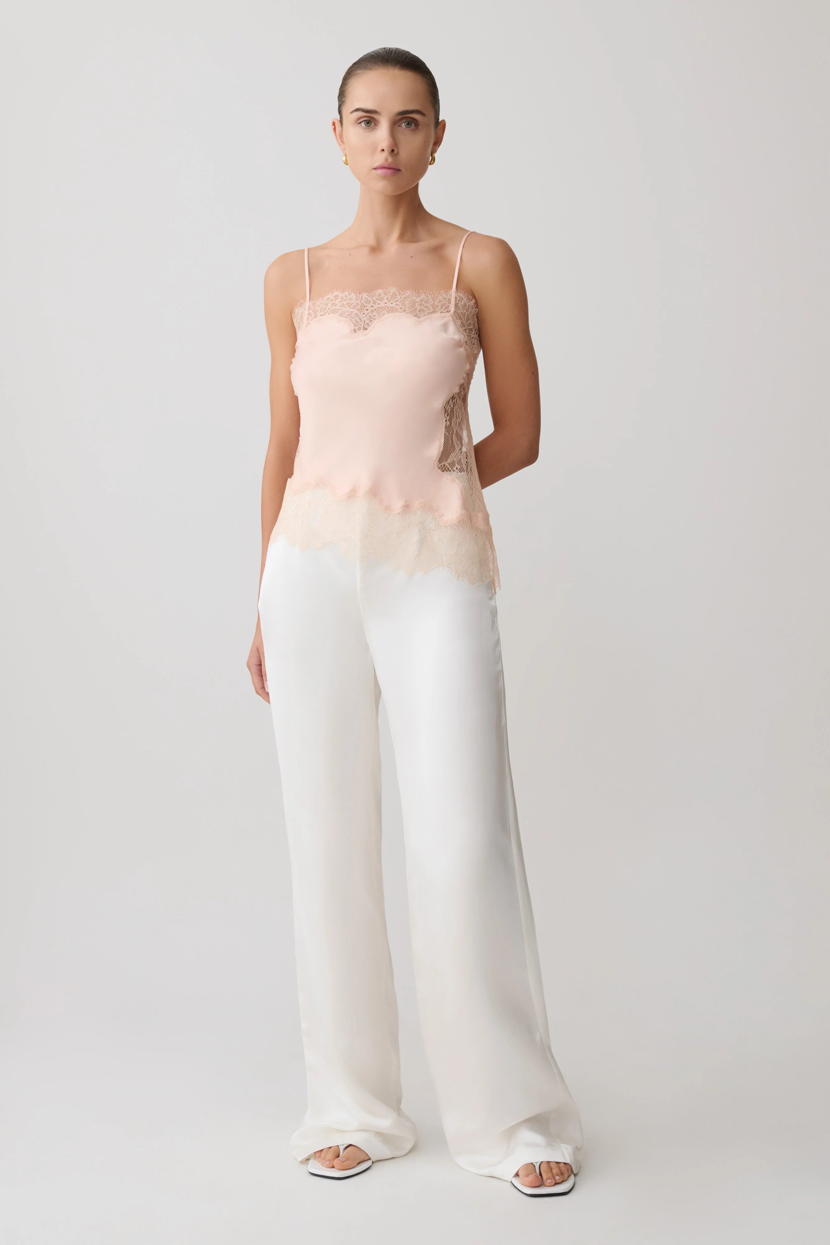 Miriam Satin Lace Camisole Peach