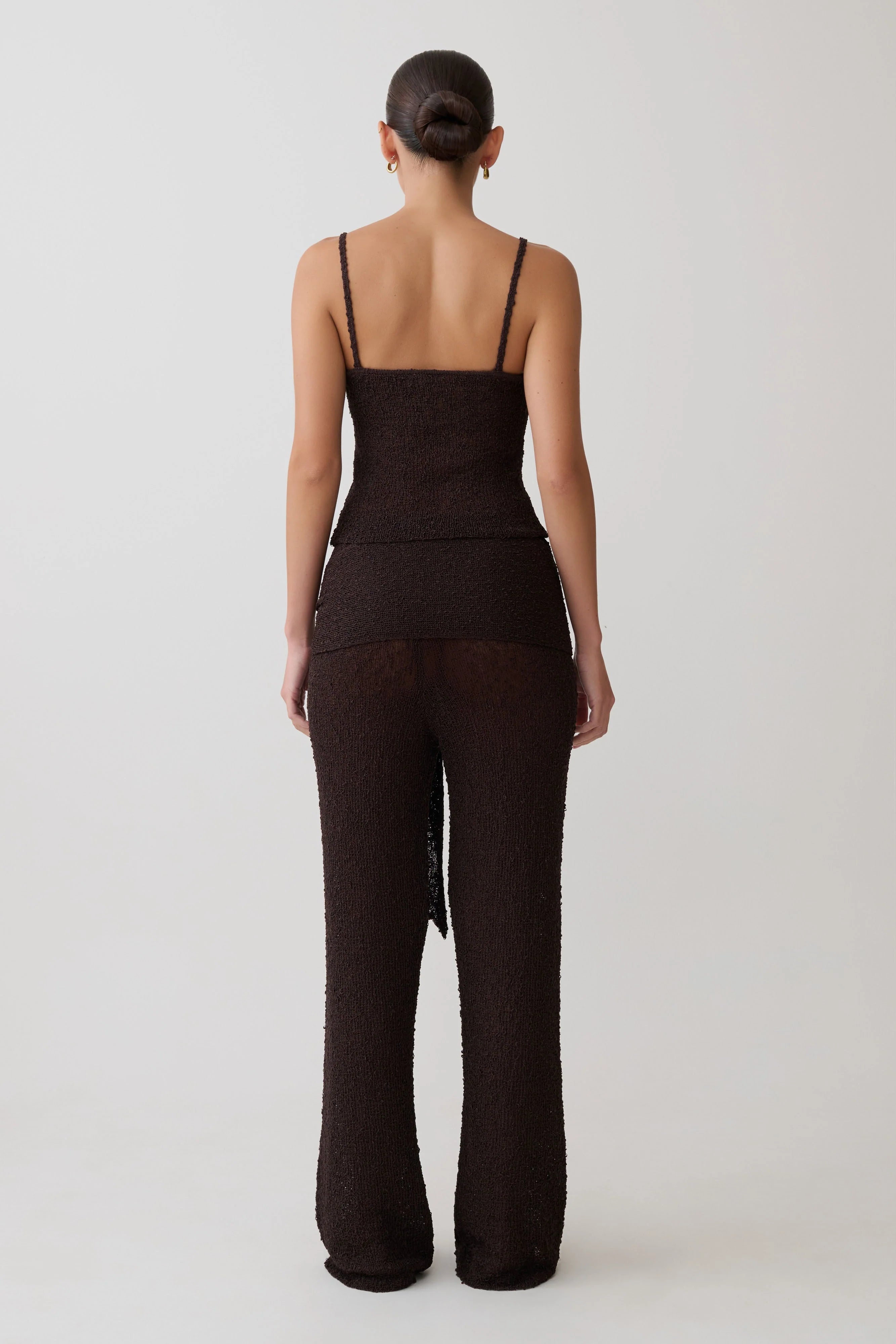 Mattais Boucle Knit Top Dark Chocolate
