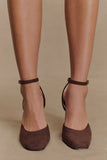 Kaleen Faux Suede Wedge Heel Chocolate
