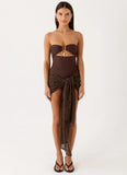 Deia Beaded Sarong Chocolate
