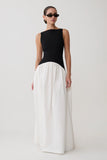 Acacia Contrast Sleeveless Maxi Dress Black White