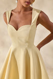 Katya Lemon Sweetheart Neck Skater Mini Dress