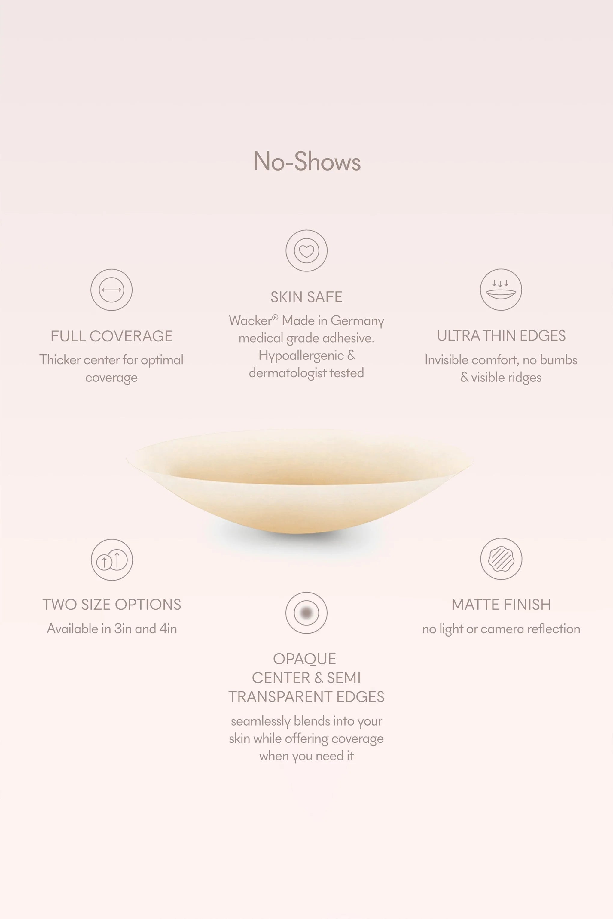 No Show NOOD Round Nipple Covers 3 Inch No5