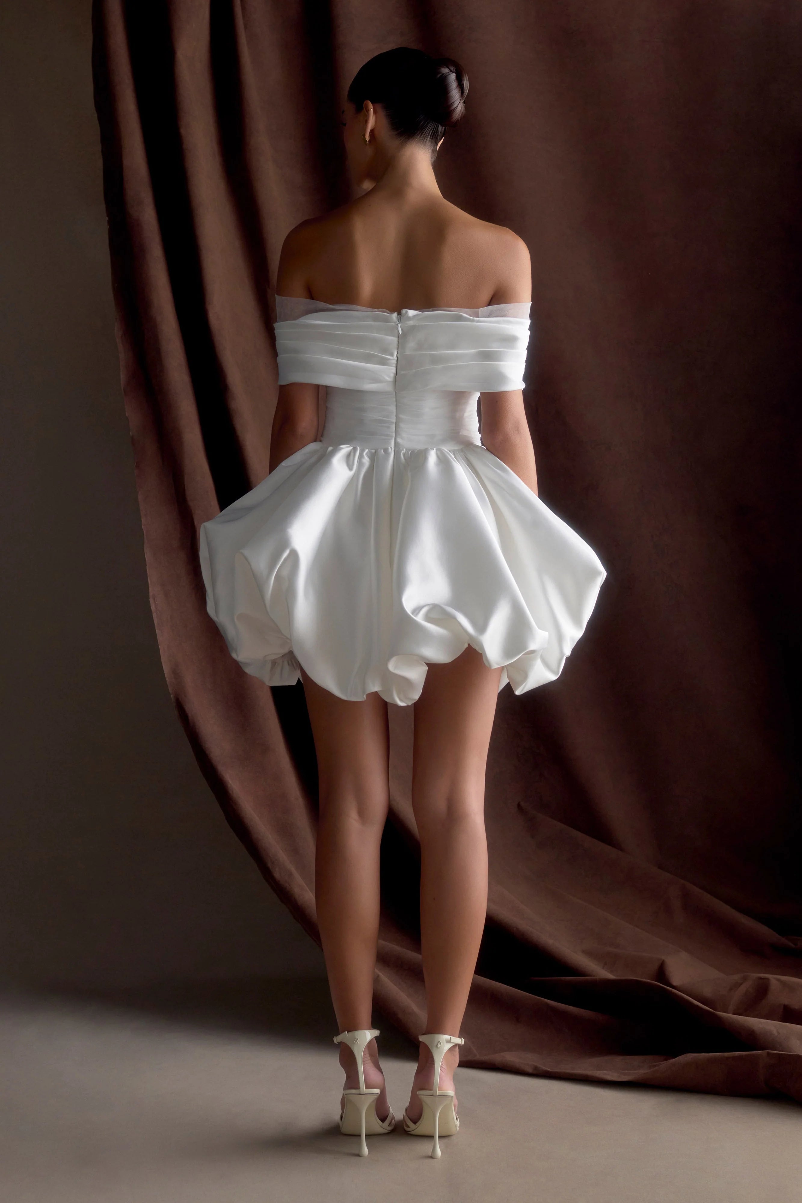 Lauretta Off Shoulder Mini Dress White
