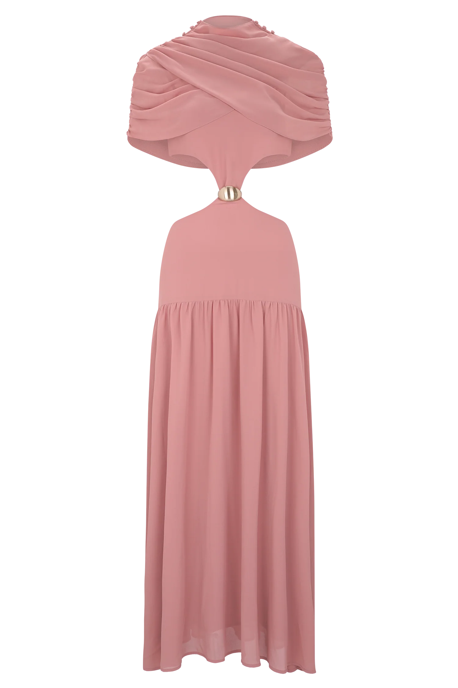 Georgina Chiffon Midi Dress Burnt Rose