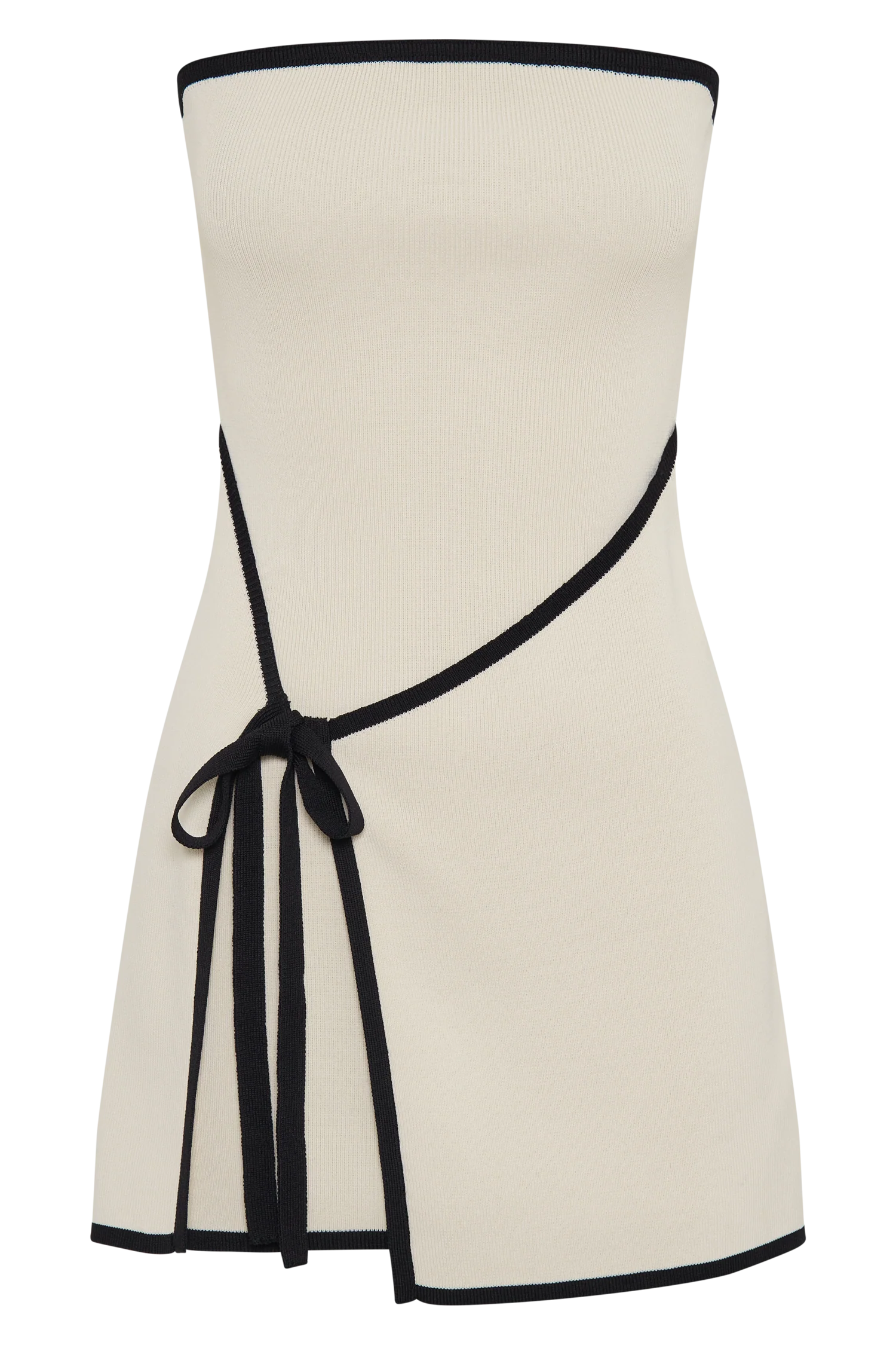 Rian Strapless Knit Mini Dress Cream
