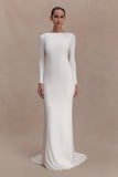 Marlene Slinky Low Back Maxi Dress White