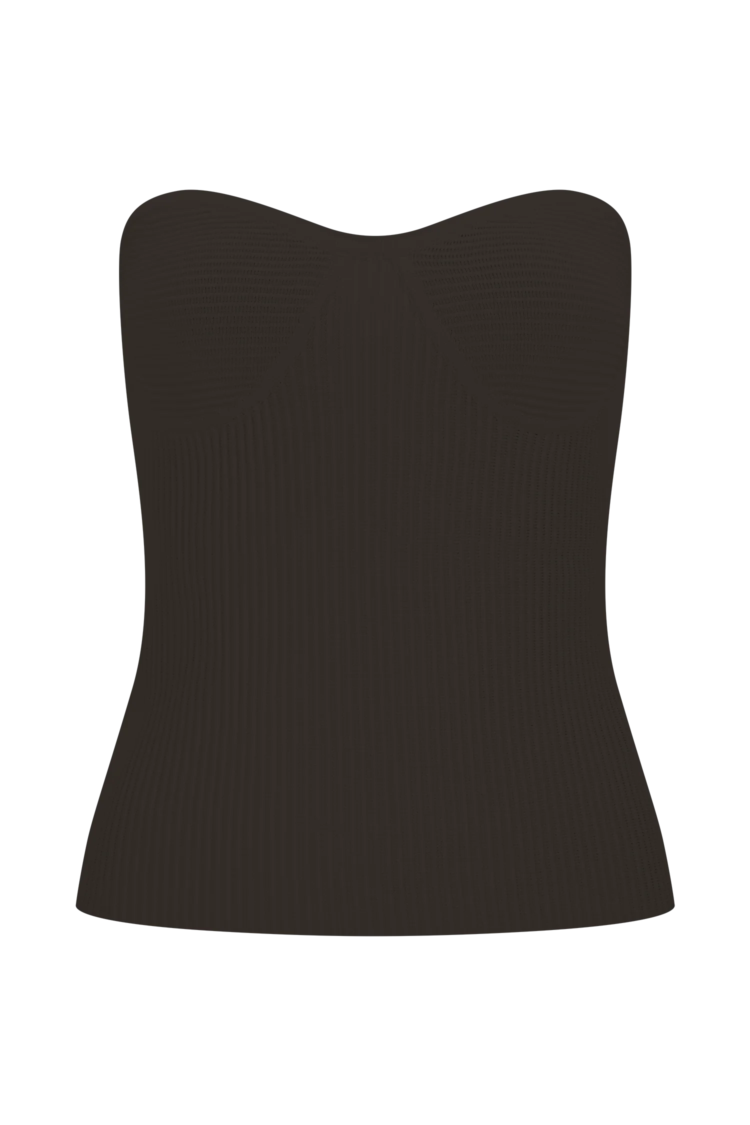 Elodie Strapless Cupped Knit Top Chocolate