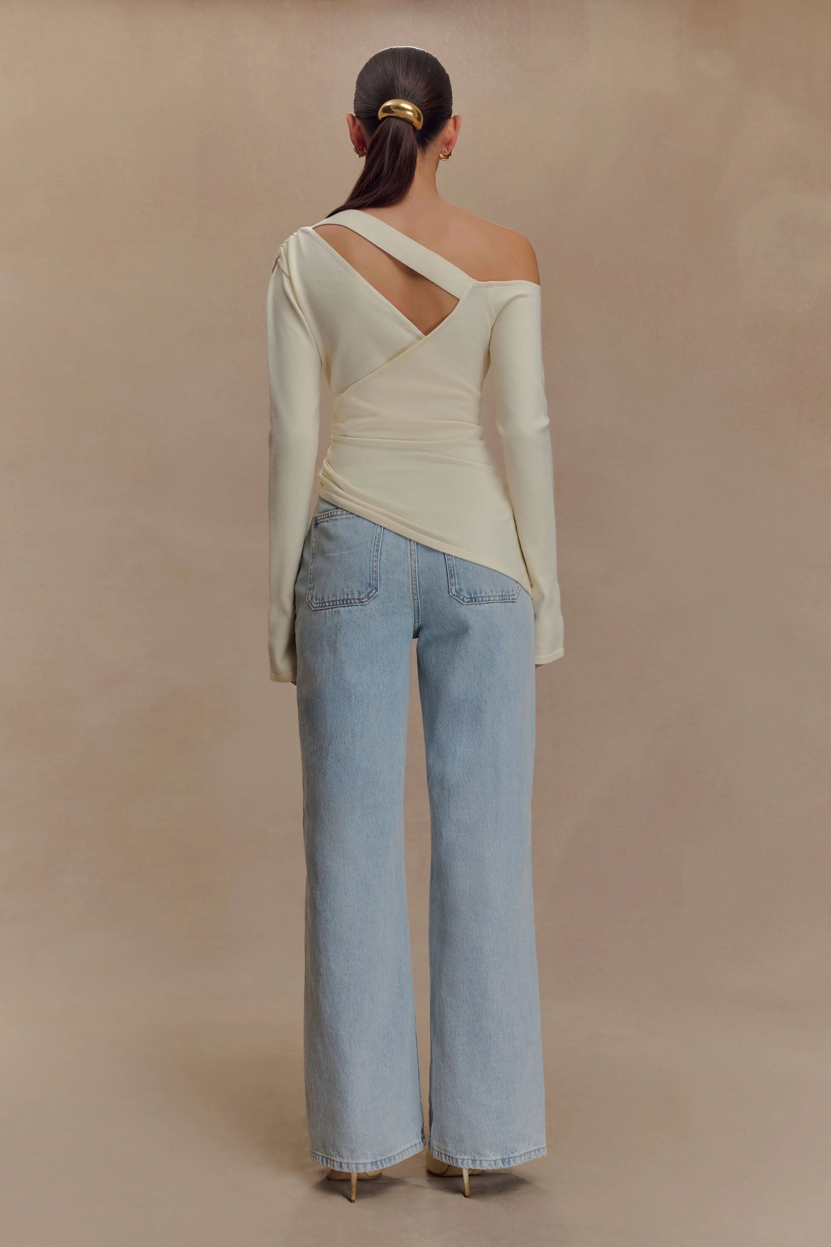 Miles Off Shoulder Knit Top Ivory