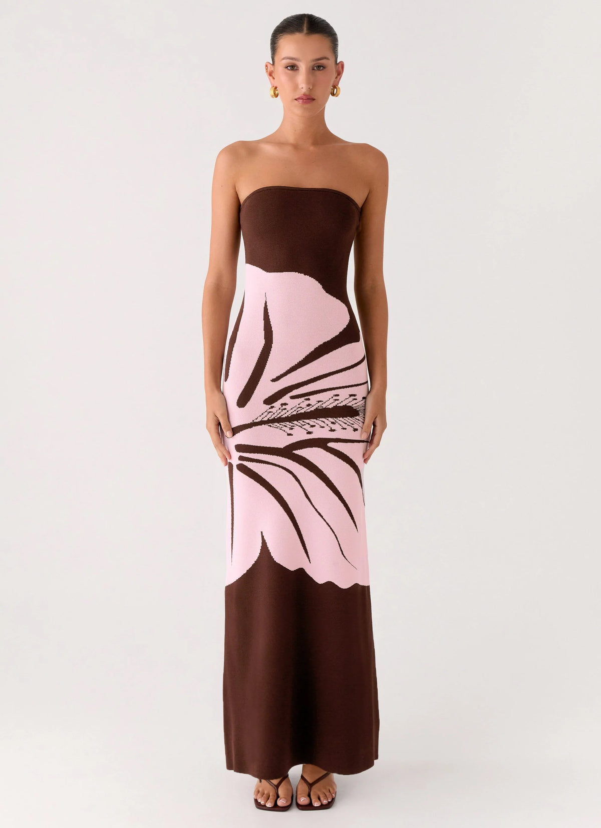 Jala Strapless Knit Maxi Dress Espresso Meadow