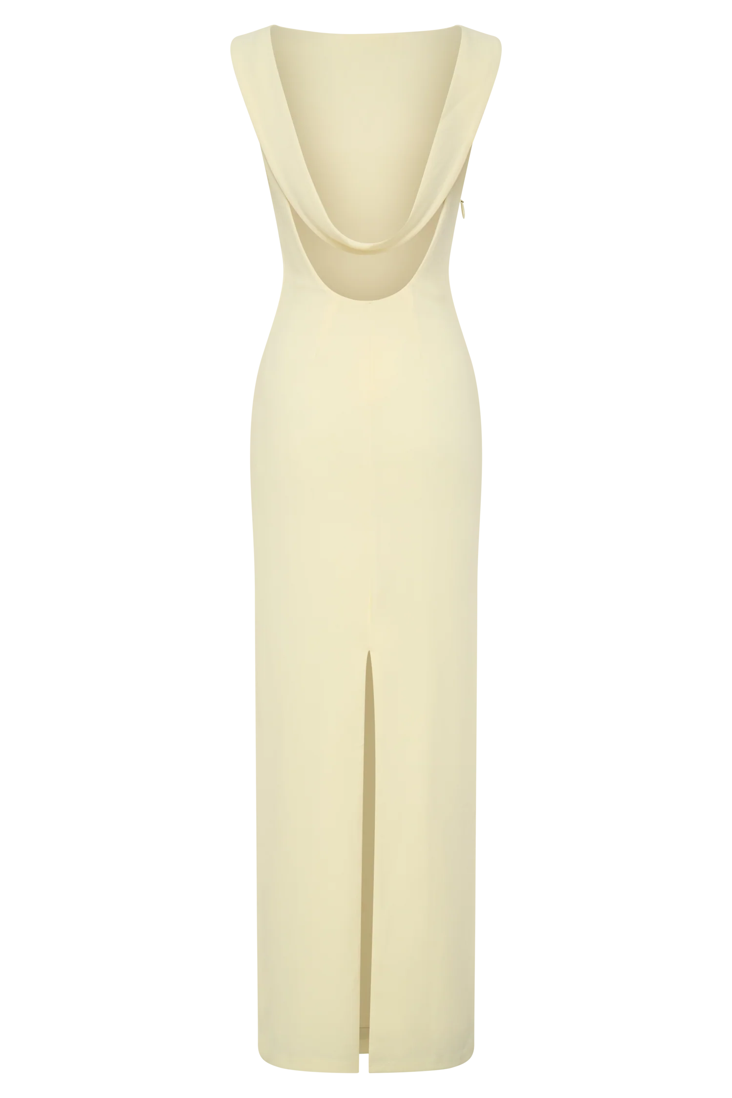 Galilea Crepe Draped Maxi Dress Lemon