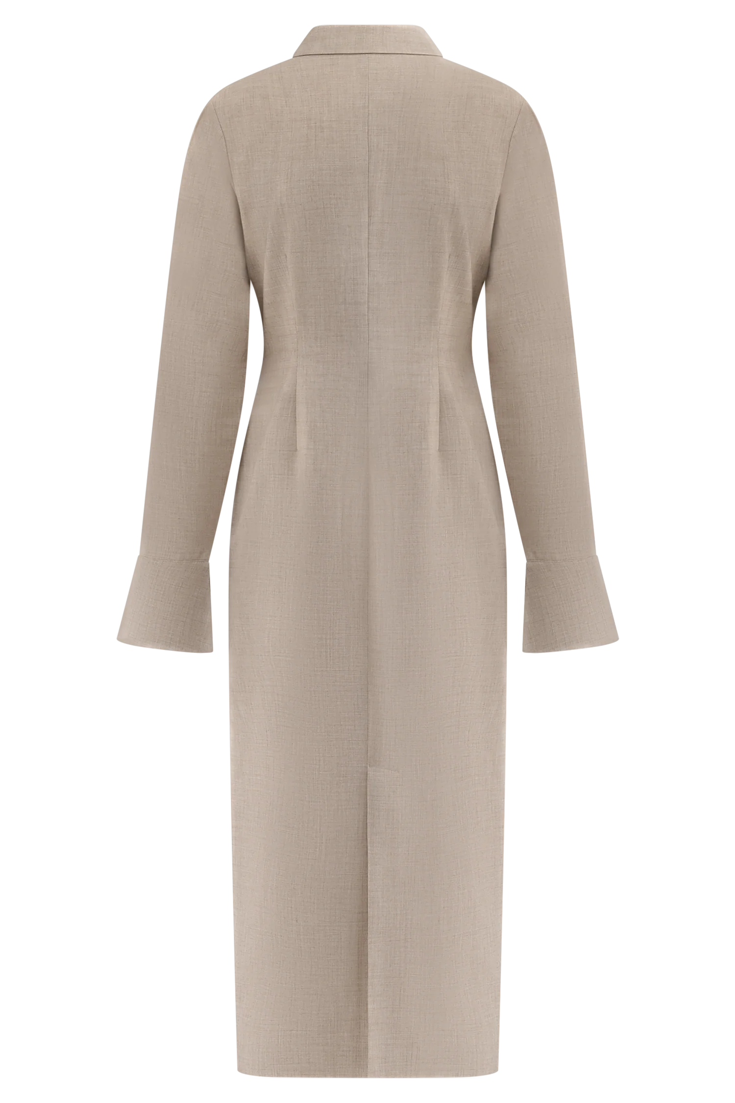 Dorian Fitted Shirt Midi Dress Wheat Marle