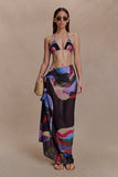 Evie Chiffon Sarong Multi Fluid Reverie Print
