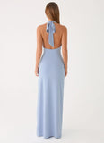 Cristal Halter Maxi Dress Blue