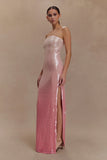 Miranda Strapless Sequin Maxi Dress Ombre Pink