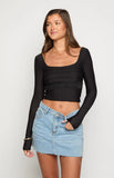 Vida Black Long Sleeve Top