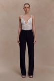 Maude Crepe Straight Leg Pants Black