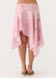 Kia Low Rise Asymmetrical Midi Skirt Vintage Floral