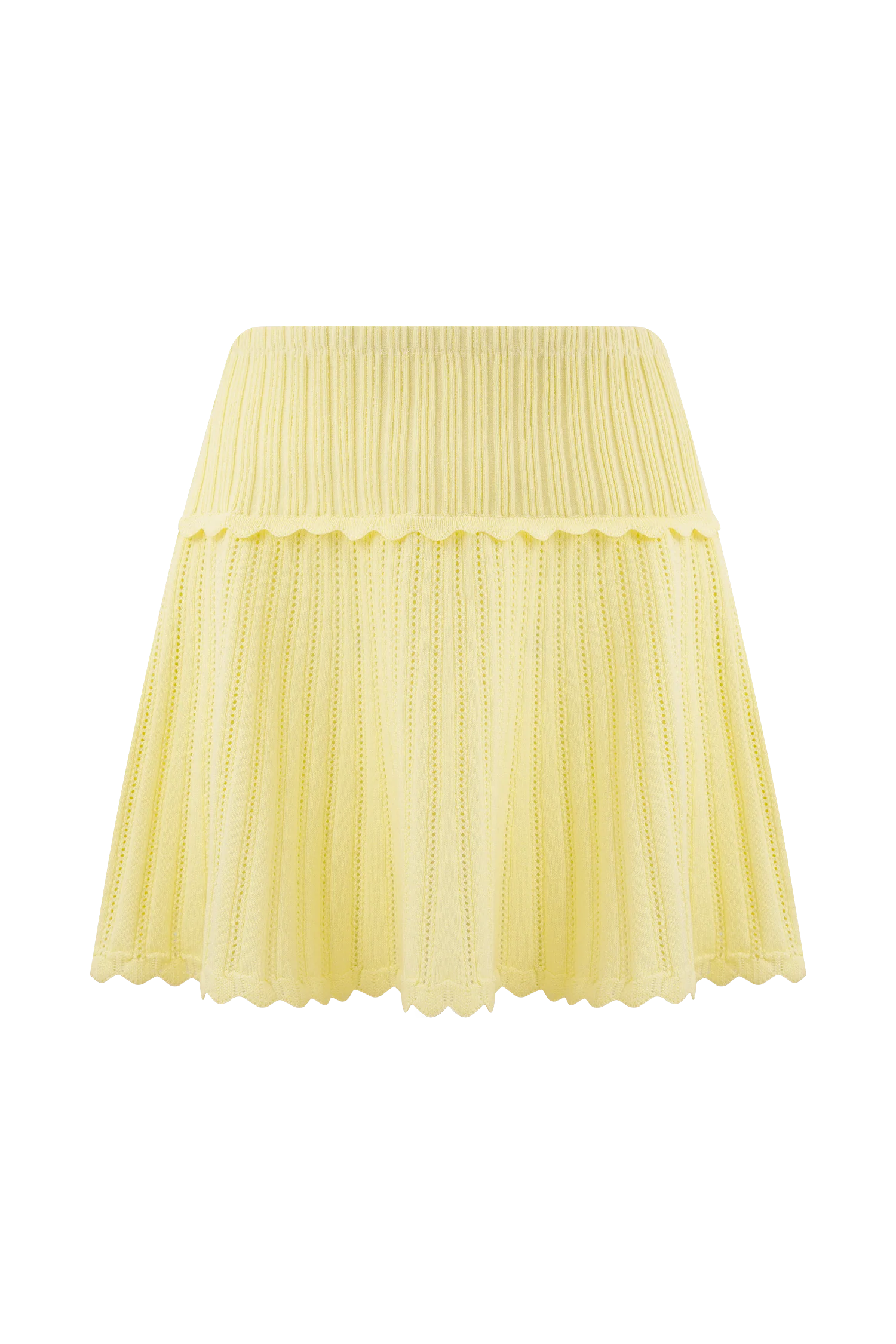 Indy Pointelle Knit Mini Skirt Lemon