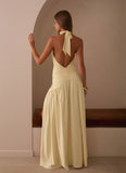 Makena Halter Maxi Dress Yellow
