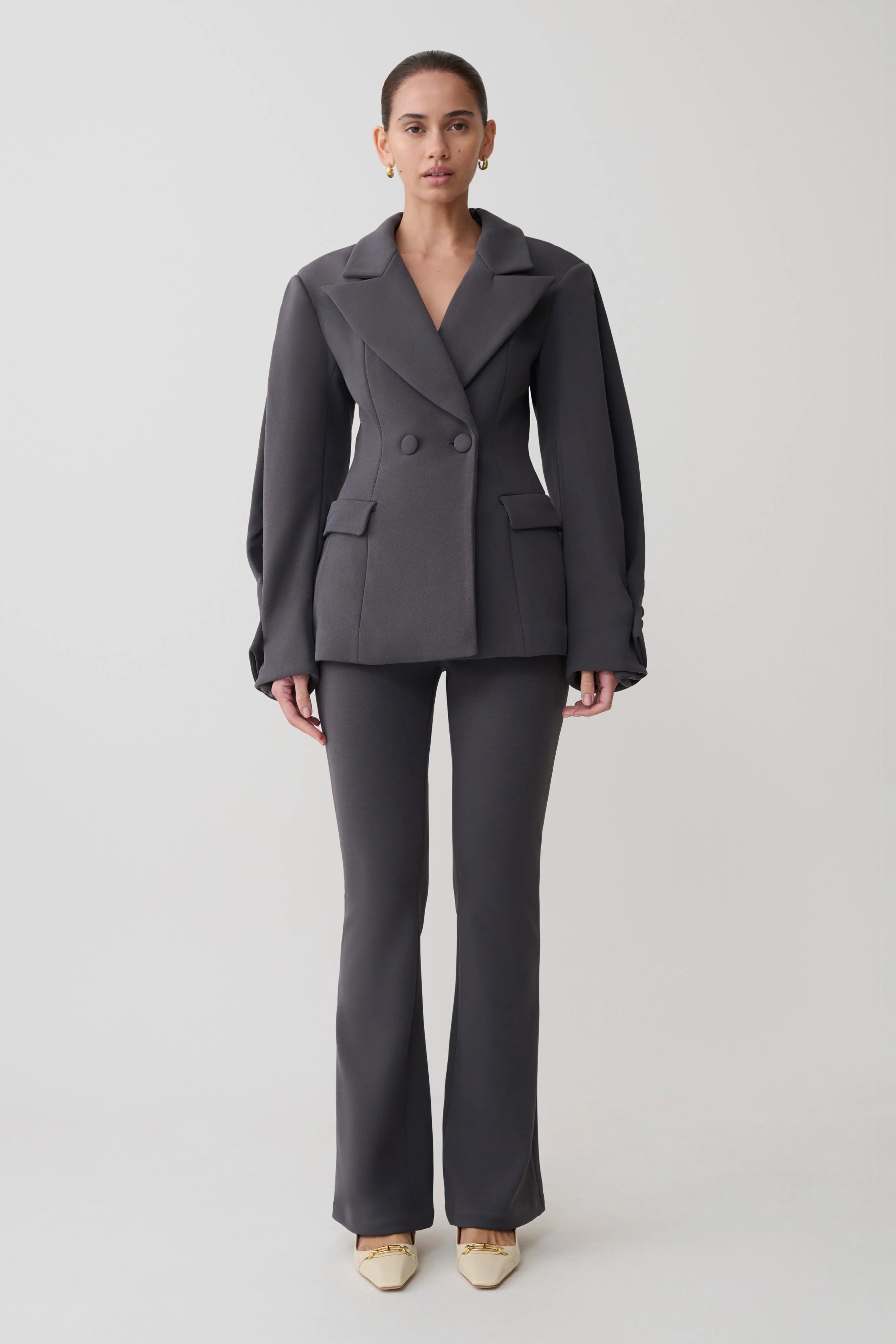 Marion Fit And Flare Pant Charcoal Shadow