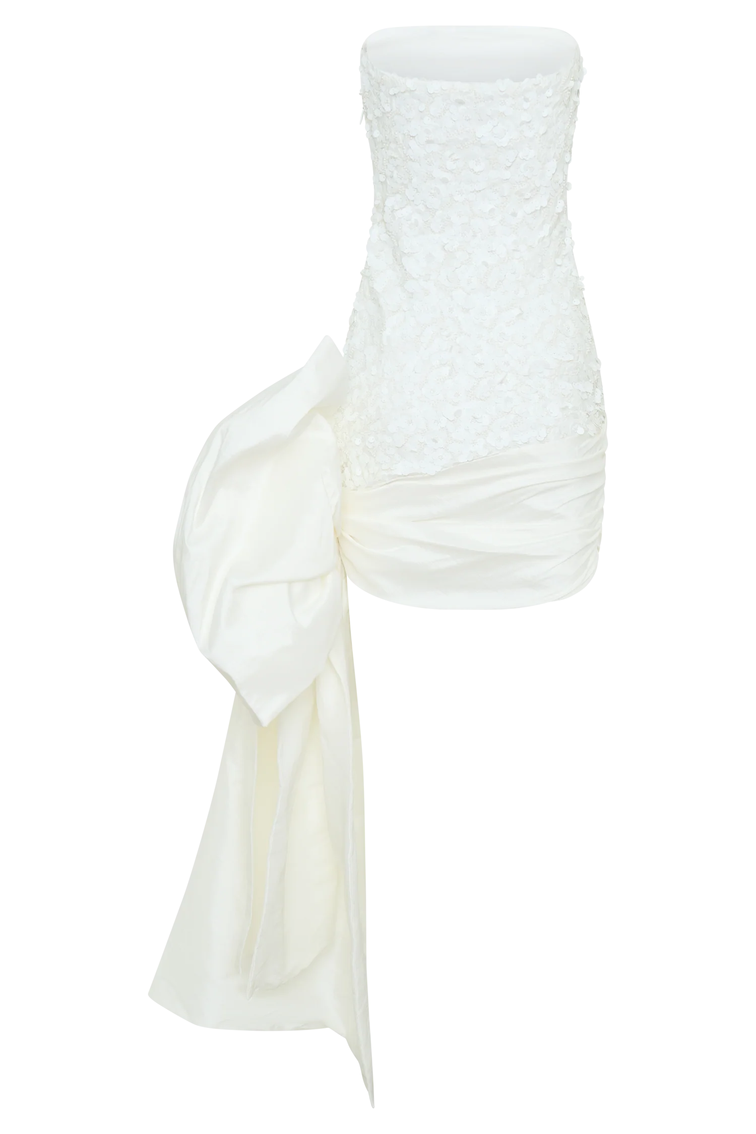 Franka Strapless Bow Mini Dress White